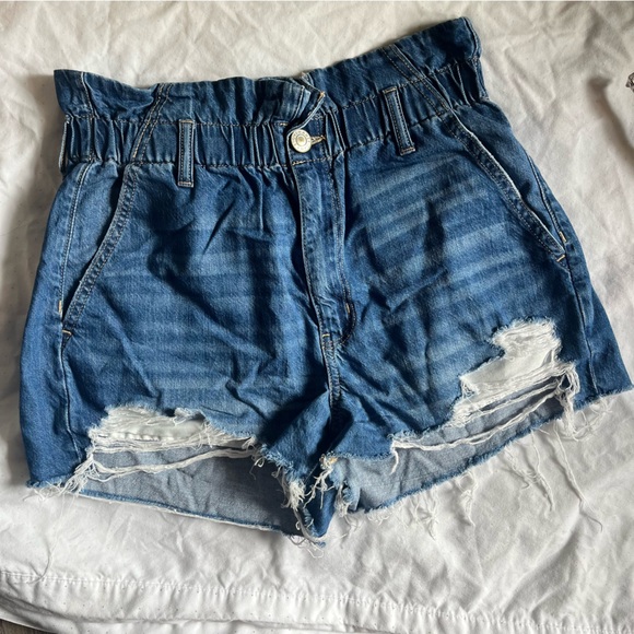 American Eagle High Waist Cut Off Denim Shorts - Picture 1 of 5